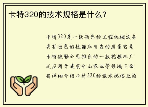 卡特320的技术规格是什么？
